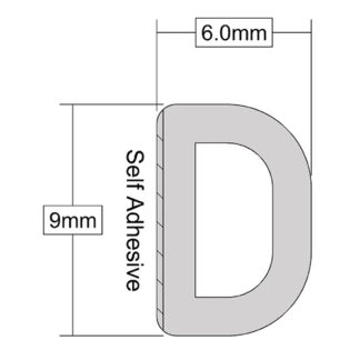 Stormguard D Strip Self Adhesive EPDM Rubber