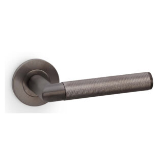 Alexander & Wilks AW210DBZPVD Harrier Knurled Lever On Round Rose - Dark Bronze PVD (LEAD TIME: 2-3 DAYS)