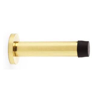 Alexander & Wilks AW616PBL Cylinder Projection Door Stop On Rose - Polished Brass Lacquered (LEAD TIME: 2-3 DAYS)