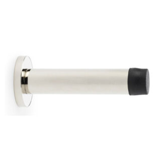 Alexander & Wilks AW616PN Cylinder Projection Door Stop On Rose - Polished Nickel (LEAD TIME: 2-3 DAYS)