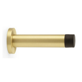 Alexander & Wilks AW616SB Cylinder Projection Door Stop On Rose - Satin Brass (LEAD TIME: 2-3 DAYS)