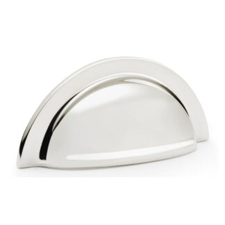 Alexander & Wilks AW903PN Bardom Ridged Cabinet Cup Pull - Polished Nickel (LEAD TIME: 2-3 DAYS)