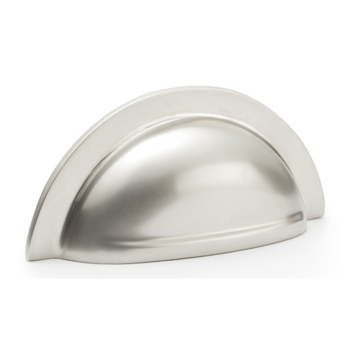 Alexander & Wilks AW903SN Bardom Ridged Cabinet Cup Pull - Satin Nickel (LEAD TIME: 2-3 DAYS)