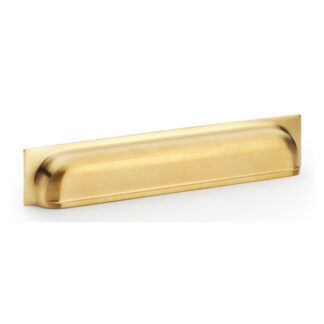 Alexander & Wilks AW906SBPVD Quantock Cup Pull Handle - Satin Brass PVD Centres 203mm (LEAD TIME: 2-3 DAYS)