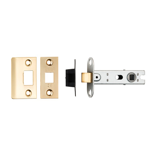 Eurospec BTL30SB 76mm CE B/T Tubular Mortice Latch Square - Satin Brass (LEAD TIME: 2-3 DAYS)