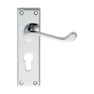 Carlisle Brass CBS54YCP Contract Victorian Scroll Lever On Euro Lock Backplate (LEAD TIME: 2-3 DAYS)