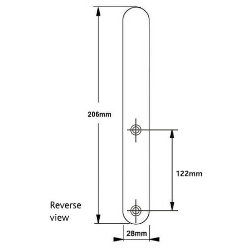 Fab & Fix Windsor Blank Exterior Only Unsprung 122mm Screw Centres - Image 2
