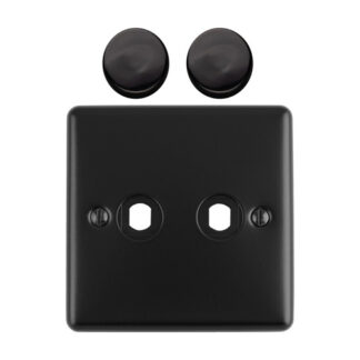 Eurolite EN2DIMMBB Dimmer Switch Plate-Matt Black-2-Gang (LEAD TIME: 2-3 DAYS)