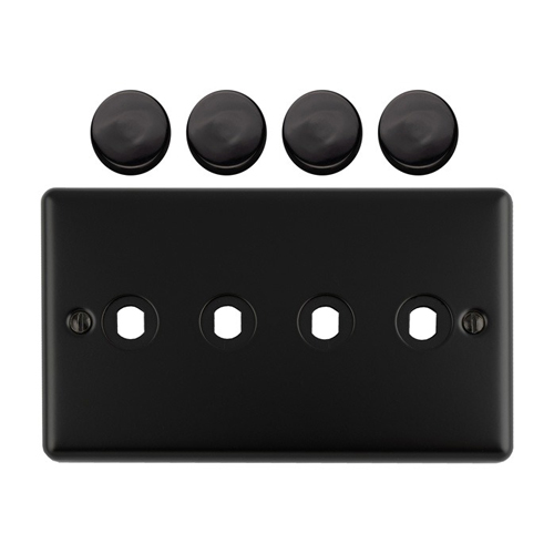 Eurolite EN4DIMMBB Dimmer Switch Plate - Matt Black 4-Gang (LEAD TIME: 2-3 DAYS)