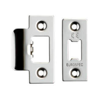 Eurospec FSF5009BSS Forend Strike & Fixing Pack To Suit Heavy Duty Tubular Latch - Bright Stainless Steel Square Forend (LEAD TIME: 2-3 DAYS)