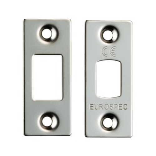 Eurospec FSF5010BSS Forend Strike & Fixing Pack To Suit Heavy Duty Tubular Deadbolt - Bright Stainless Steel Square Forend (LEAD TIME: 2-3 DAYS)