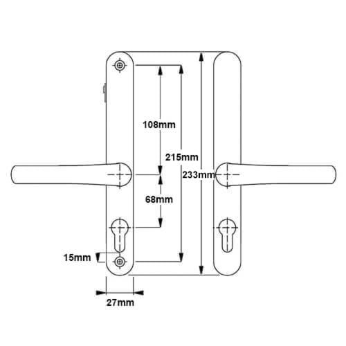 Hoppe Fullex Lever Lever UPVC Multipoint Door Handles - With Snib 68mm PZ Sprung 215mm Screw Centres - Image 3