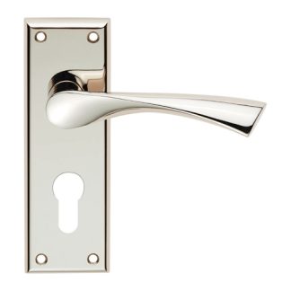 Serozzetta SZR021YPN Venti Lever On Face-Fix Backplate euro 475mm - Polished nickel (LEAD TIME: 2-3 DAYS)