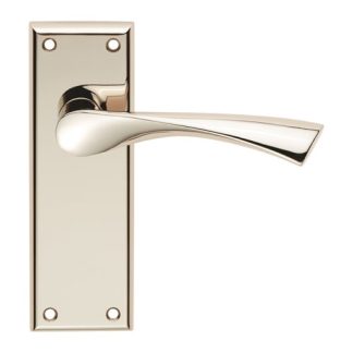 Serozzetta SZR022PN Venti Lever On Face-Fix Backplate latch - Polished nickel (LEAD TIME: 2-3 DAYS)