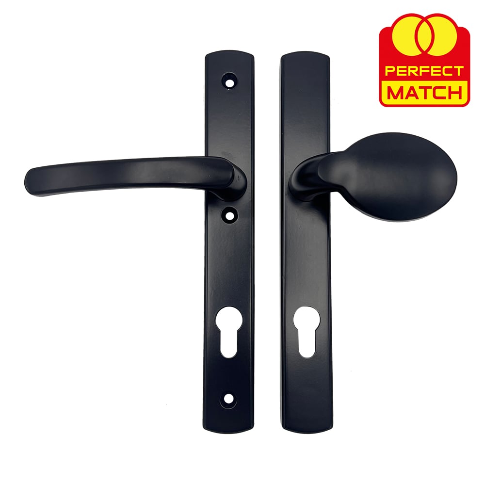 TSS Lever Moveable Pad UPVC Multipoint Door Handles - 92mm PZ - Sprung - 215mm Screw Centres - 3x Fixings - Image 2