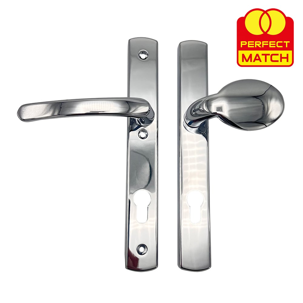 TSS Lever Moveable Pad UPVC Multipoint Door Handles - 92mm PZ - Sprung - 215mm Screw Centres - 3x Fixings - Image 3
