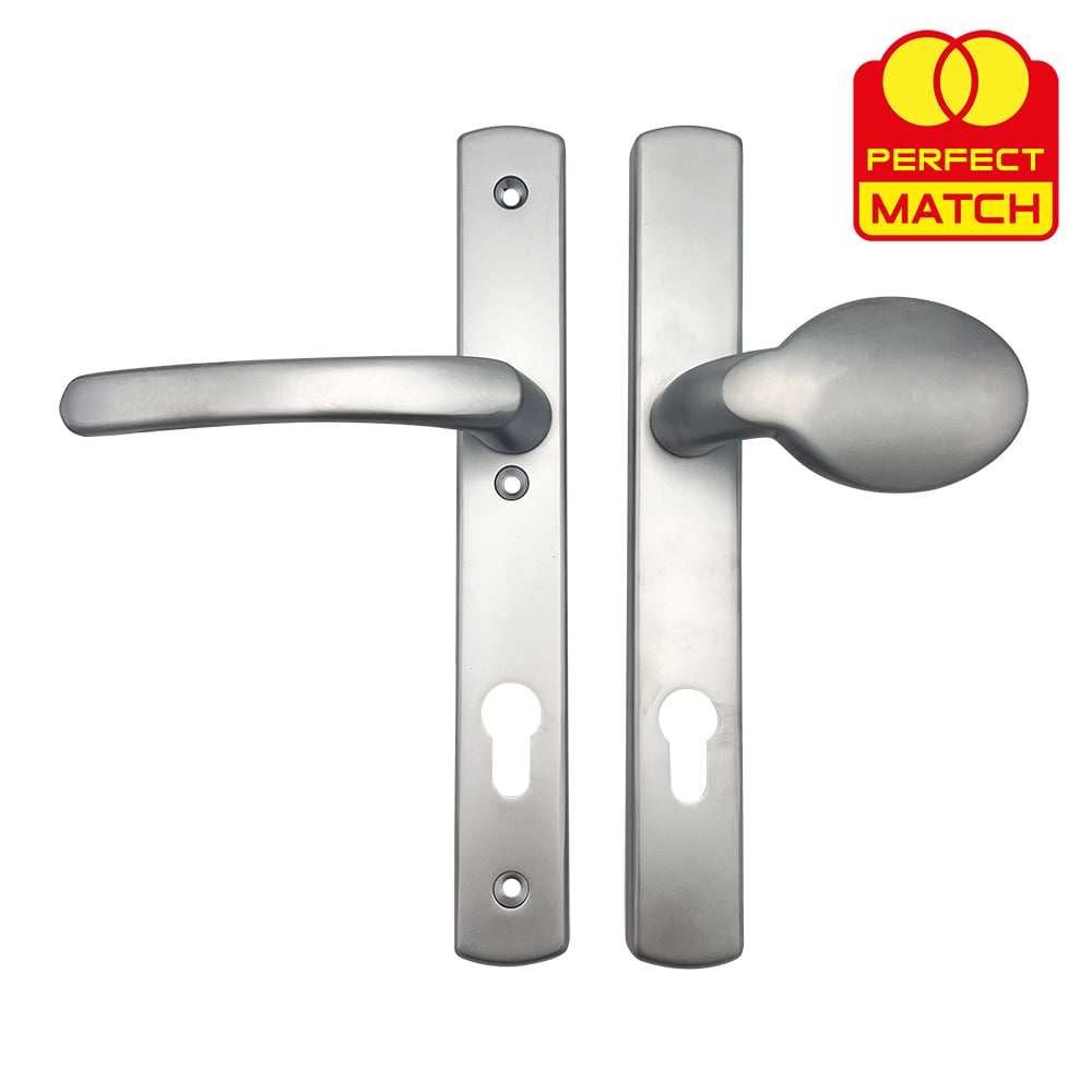 TSS Lever Moveable Pad UPVC Multipoint Door Handles - 92mm PZ - Sprung - 215mm Screw Centres - 3x Fixings - Image 4