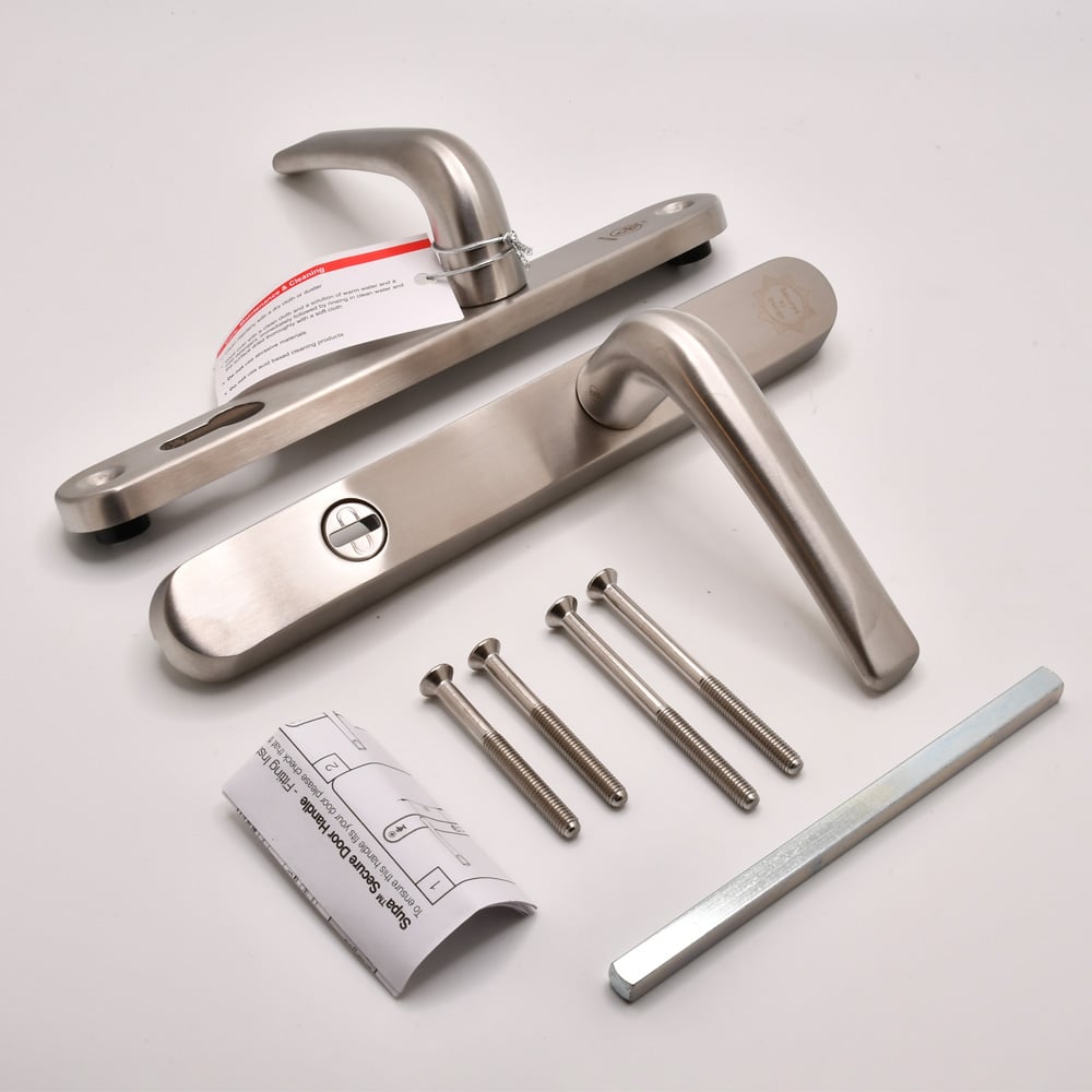 TSS TS007 2 Star Grade 304 Stainless Steel Lever Lever UPVC Multipoint Door Handles - 92mm PZ Sprung 210mm Screw Centres - Image 5