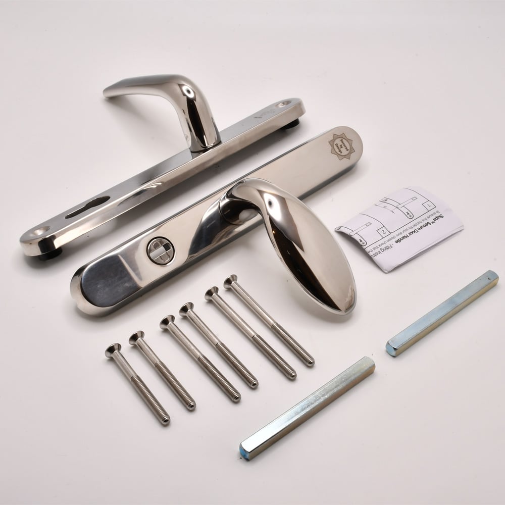 TSS TS007 2 Star Grade 304 Stainless Steel Lever Moveable Pad (Offset) UPVC Multipoint Door Handles - 92/62mm PZ Sprung 210mm Screw Centres - Image 2
