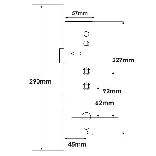 TSS Overnight lock - Lift Lever - 16mm Faceplate - Double Spindle - Image 8