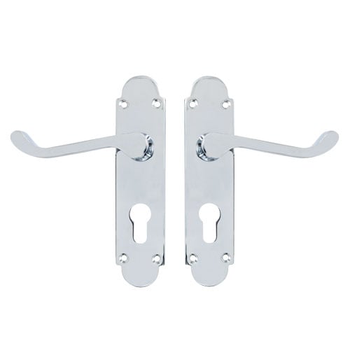 TSS Regent Scroll Lever Handle on Plate Door Furniture