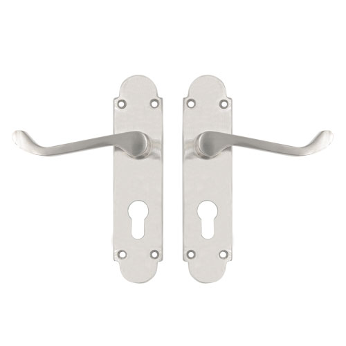 TSS Regent Scroll Lever Handle on Plate Door Furniture - Image 2