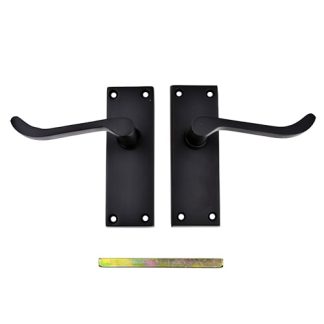 TSS Black Victorian Scroll Lever On Plate Furniture