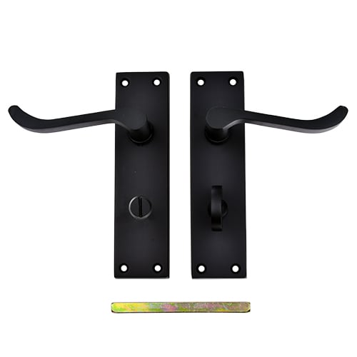 TSS Black Victorian Scroll Lever On Plate Furniture - Image 2