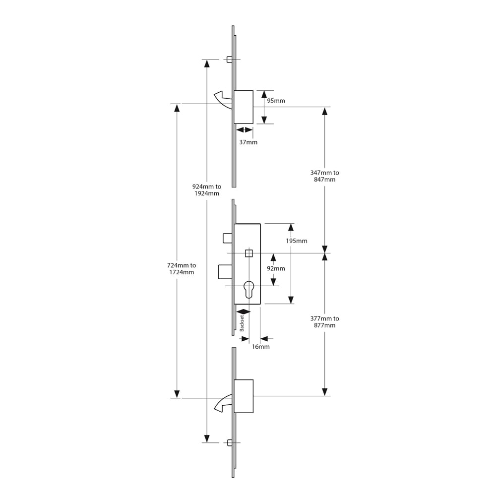 VERSA Latch Deadbolt 2 Hook 2 Roller Lift Lever UPVC Repair Multipoint Door Lock - Image 2
