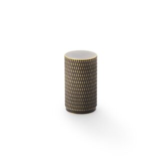 Alexander & Wilks AW800-35-AB Brunel Knurled Cylinder Cupboard Knob - Antique Brass 35mm (LEAD TIME: 2-3 DAYS)