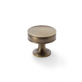 Alexander & Wilks AW808-38-AB Lynd Cupboard Knob - Antique Brass 38mm (LEAD TIME: 2-3 DAYS)