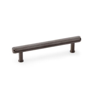 Alexander & Wilks AW809-128-DBZPVD Crispin Knurled T Bar Cupboard Pull Handle - Dark Bronze PVD 128mm (LEAD TIME: 2-3 DAYS)