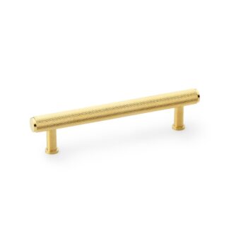 Alexander & Wilks AW809-128-SBPVD Crispin Knurled T Bar Cupboard Pull Handle - Satin Brass PVD 128mm (LEAD TIME: 2-3 DAYS)