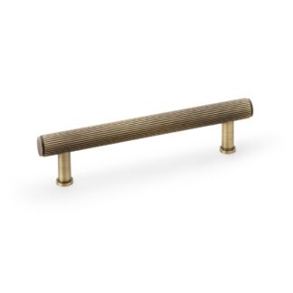Alexander & Wilks AW809R-128-AB Crispin Reeded T Bar Cupboard Pull Handle - Antique Brass 128mm (LEAD TIME: 2-3 DAYS)