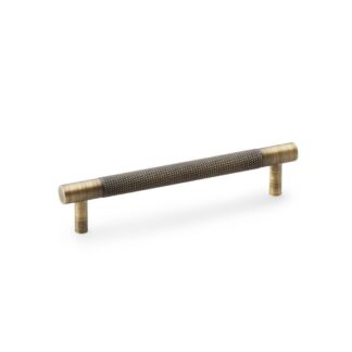 Alexander & Wilks AW810-128-AB Brunel Knurled T Bar Cupboard Handle - Antique Brass Centres 128mm (LEAD TIME: 2-3 DAYS)