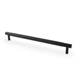 Alexander & Wilks AW810-224-BL Brunel Knurled T Bar Cupboard Handle Black Centres 224mm (LEAD TIME: 2-3 DAYS)