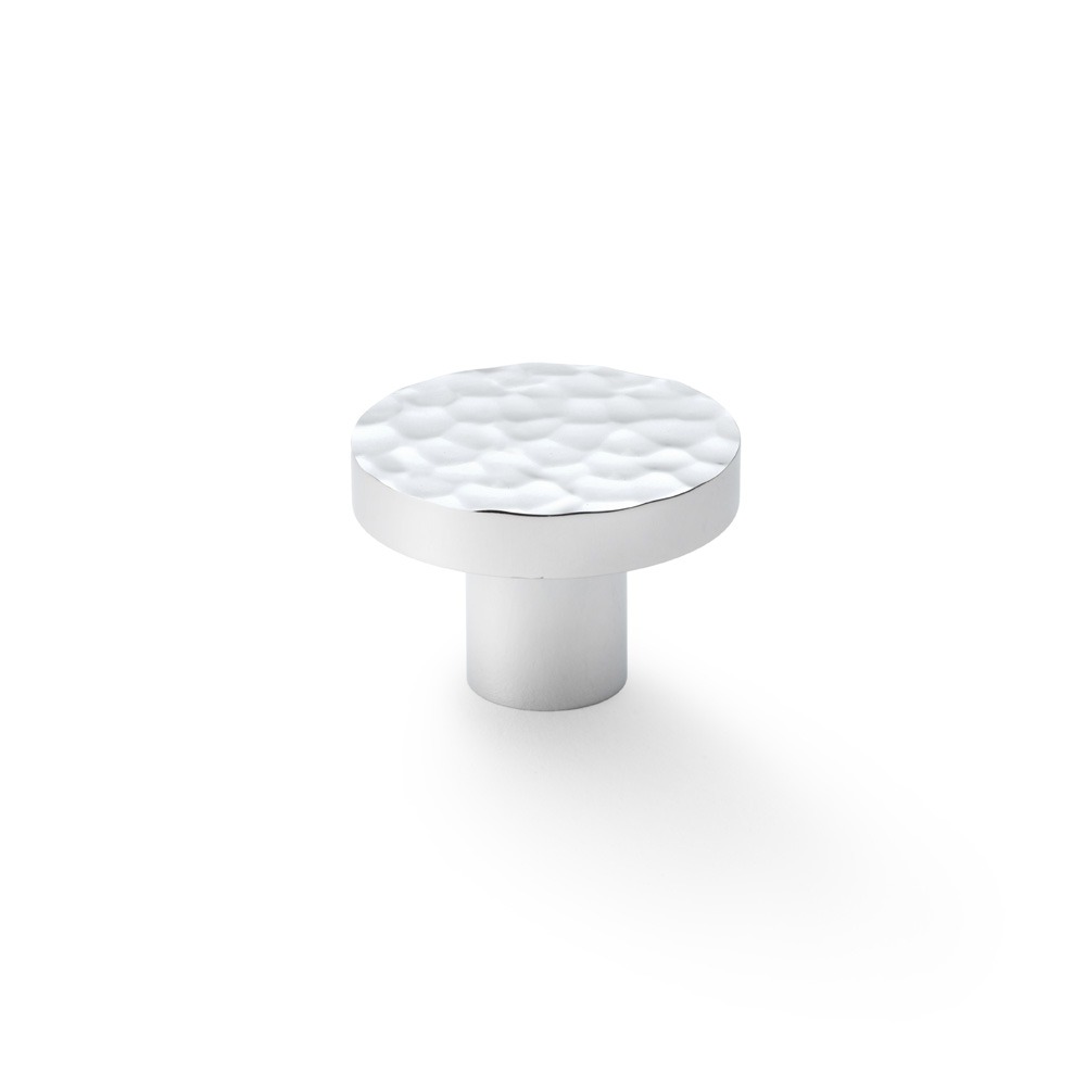 Alexander & Wilks AW820-38-PC Hanover Hammered Cupboard Knob - Polished Chrome 38mm (LEAD TIME: 2-3 DAYS)