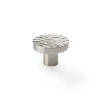 Alexander & Wilks AW820-38-SN Hanover Hammered Cupboard Knob - Satin Nickel 38mm (LEAD TIME: 2-3 DAYS)