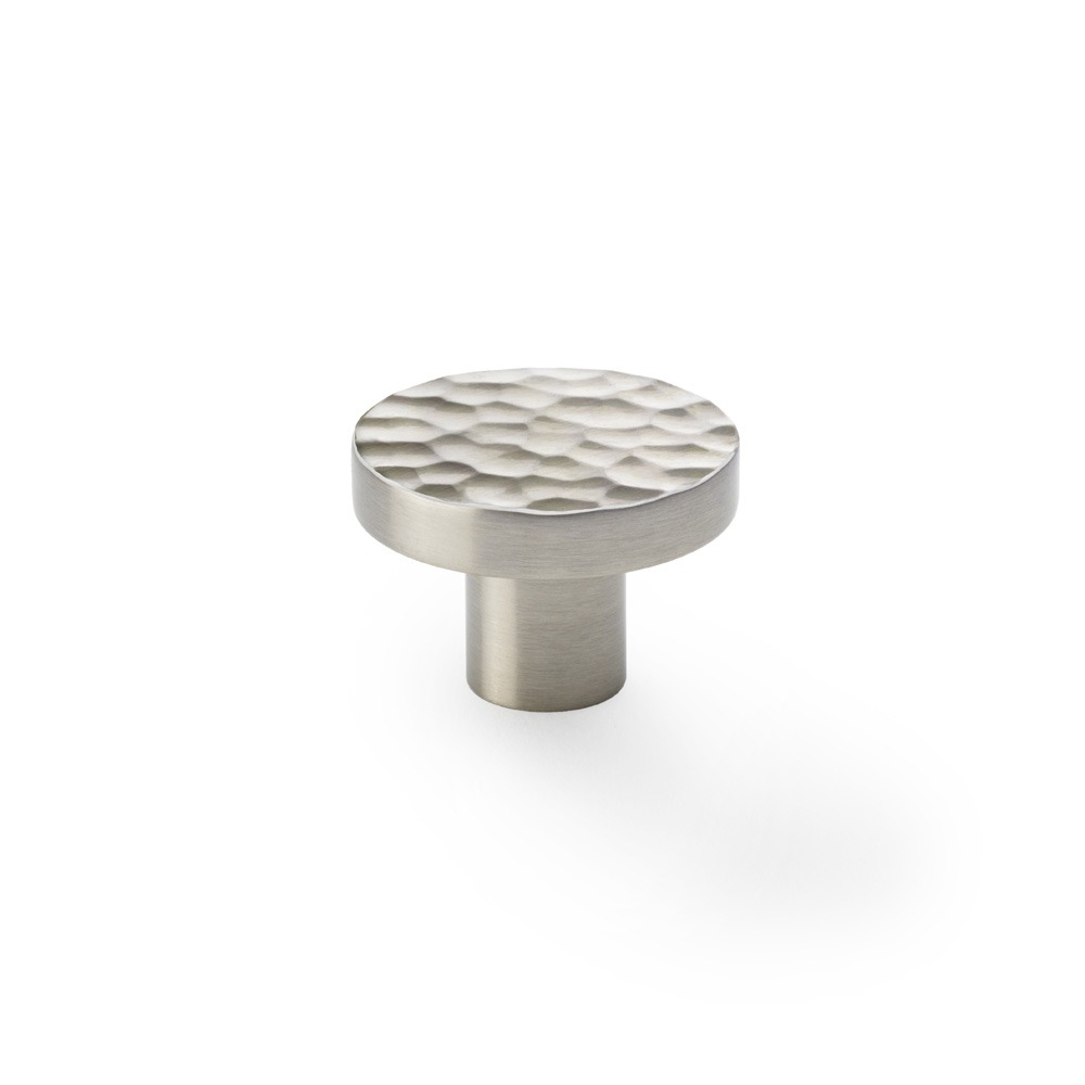 Alexander & Wilks AW820-38-SN Hanover Hammered Cupboard Knob - Satin Nickel 38mm (LEAD TIME: 2-3 DAYS)