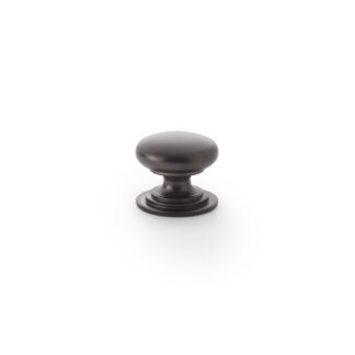 Alexander & Wilks AW825-25-DBZ Waltz Round Cupboard Knob On Stepped Rose - Dark Bronze Knob 25mm (LEAD TIME: 2-3 DAYS)