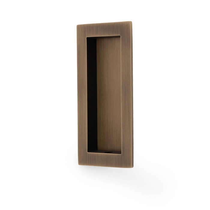 Alexander & Wilks AW911-100-AB Rectangular Flush Pull 100 x 45mm - Antique Brass (LEAD TIME: 2-3 DAYS)