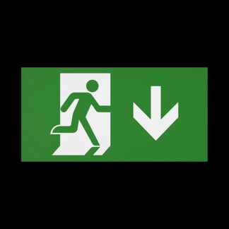 CQR BL/310/LEG/D Emergency Legend for Blade Exit Sign, Arrow Down (LEAD TIME: 2-3 DAYS)
