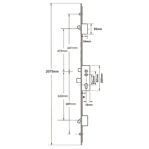 Elite Latch Deadbolt 2 Hooks 2 Rollers Double Spindle Multipoint Door Lock - Image 2