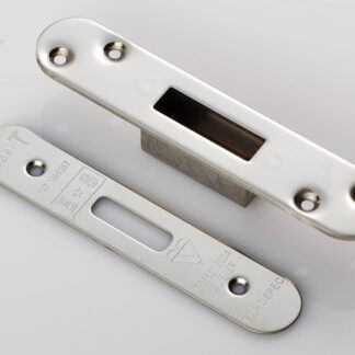 Eurospec FSF5012BSS/R Easi-T Forend Strikes & Fixing Pack To Suit BS 5-Lever Deadlock - Bright Stainless Steel Radius Forend (LEAD TIME: 2-3 DAYS)