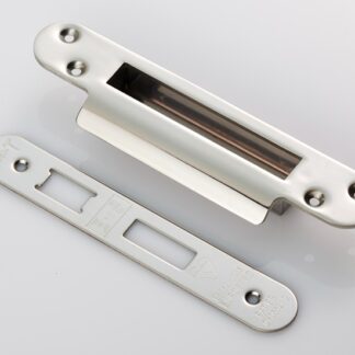 Eurospec FSF5013BSS/R Easi-T Forend Strike & FIxing Pack To Suit BS 5-Lever Sashlock - Bright Stainless Steel Radius Forend (LEAD TIME: 2-3 DAYS)