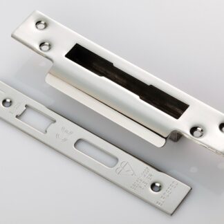 Eurospec FSF5013BSS Easi-T Forend Strike & FIxing Pack To Suit BS 5-Lever Sashlock - Bright Stainless Steel Square Forend (LEAD TIME: 2-3 DAYS)