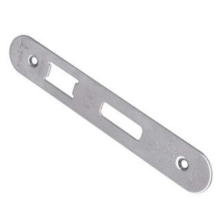 Eurospec FSF5013SSS/R Easi-T Forend Strike & FIxing Pack To Suit BS 5-Lever Sashlock - Satin Stainless Steel Radius Forend (LEAD TIME: 2-3 DAYS)