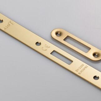 Eurospec FSF5015PVD/R Forend Strike & Fixing Pack To Suit Din Euro Deadlock - PVD Radius Forend (LEAD TIME: 2-3 DAYS)