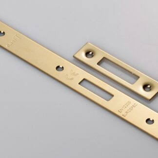 Eurospec FSF5015PVD Forend Strike & Fixing Pack To Suit Din Euro Deadlock - PVD Square Forend (LEAD TIME: 2-3 DAYS)