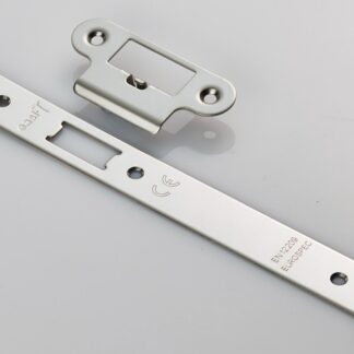 Eurospec FSF5016BSS/R Forend Strike & Fixing Pack To Suit Din Latch - Bright Stainless Steel Radius Forend (LEAD TIME: 2-3 DAYS)